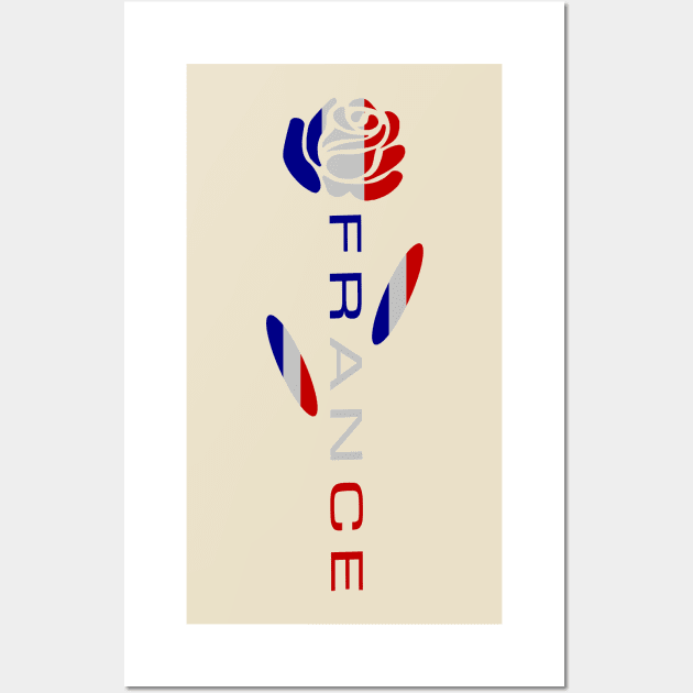 French Flag Rose Flower Wall Art by AuntieShoe